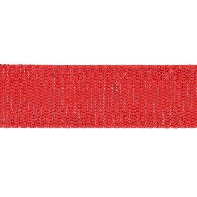 Sangle coton scintillante 30mm rouge Sangle coton scintillante 30mm rouge