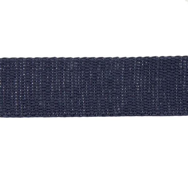 Sangle coton scintillante 30mm bleu Sangle coton scintillante 30mm bleu