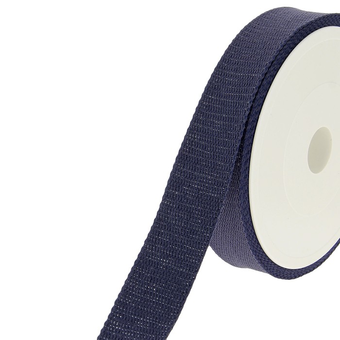 Sangle coton scintillante 30mm bleu Sangle coton scintillante 30mm bleu