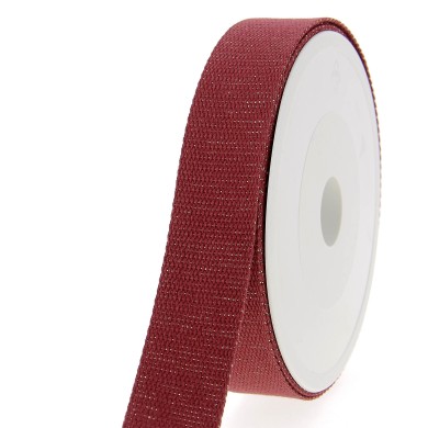 Sangle coton scintillante 30mm bordeaux