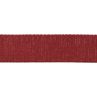 Sangle coton scintillante 30mm bordeaux