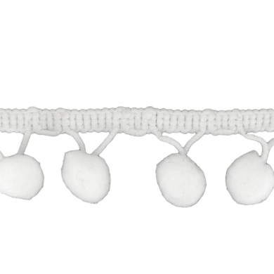 Galon pompon 10mm blanc Galon pompon 10mm blanc