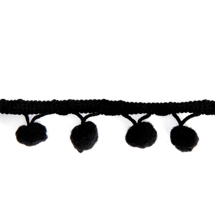 Galon pompon 10mm noir
