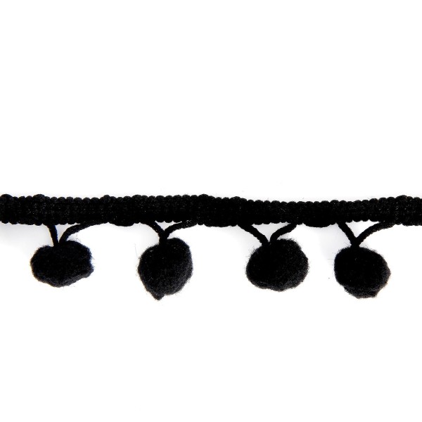 Galon pompon 10mm noir Galon pompon 10mm noir