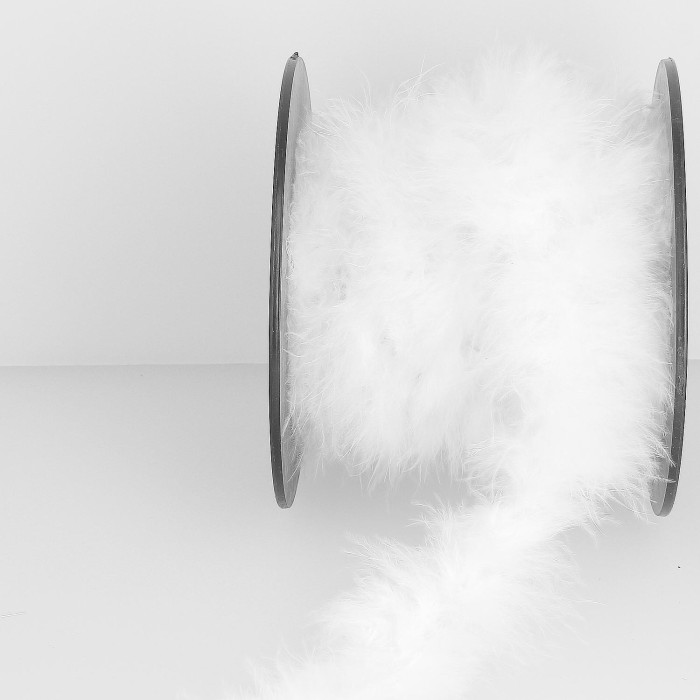 Ruban plumes marabout N°3 blanc Ruban plumes marabout N°3 blanc
