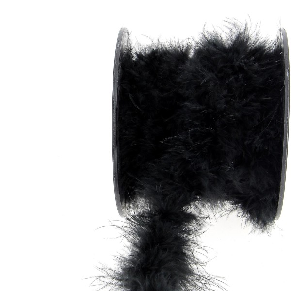 Ruban plumes marabout N°3 noir Ruban plumes marabout N°3 noir