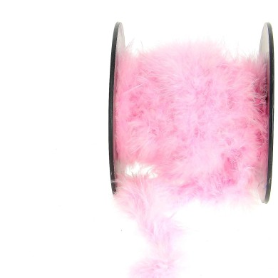 Ruban plumes marabout N°3 rose Ruban plumes marabout N°3 rose