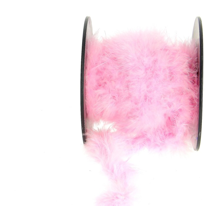 Ruban plumes marabout N°3 rose Ruban plumes marabout N°3 rose