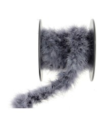 Ruban plumes marabout N°3 gris Ruban plumes marabout N°3 gris