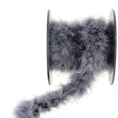 Ruban plumes marabout N°3 gris Ruban plumes marabout N°3 gris