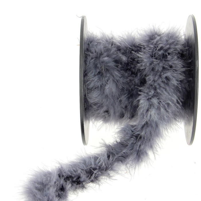 Ruban plumes marabout N°3 gris Ruban plumes marabout N°3 gris