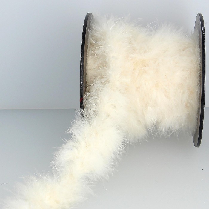Ruban plumes marabout N°3 écru Ruban plumes marabout N°3 écru