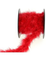 Ruban plumes marabout N°3 rouge Ruban plumes marabout N°3 rouge