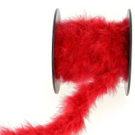 Ruban plumes marabout N°3 rouge Ruban plumes marabout N°3 rouge