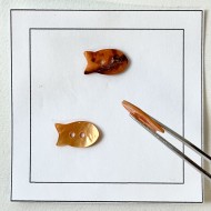 Bouton nacre poisson orange