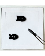 Bouton nacre poisson noir