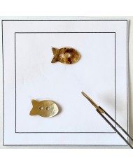 Bouton nacre poisson jaune