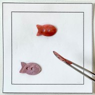 Bouton nacre poisson rose