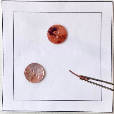 Bouton nacre rond rose Bouton nacre rond rose