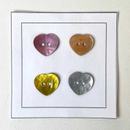 Bouton nacre cœur rose