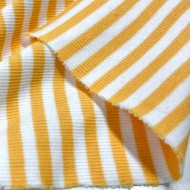 Tissu jersey coton à rayures jaune blanc 80cm Tissu jersey coton à rayures jaune blanc 80cm