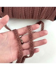 Dentelle Rachel entre-deux polyester marron