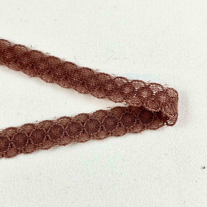 Dentelle Rachel entre-deux polyester marron