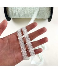 Dentelle Rachel entre-deux polyester menthe pâle