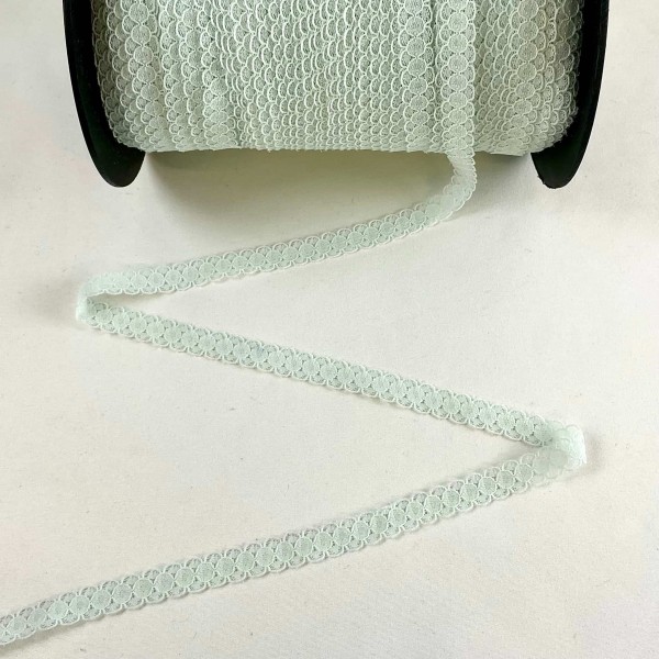 Dentelle Rachel entre-deux polyester menthe pâle Dentelle Rachel entre-deux polyester menthe pâle