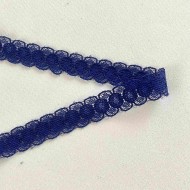 Dentelle Rachel entre-deux polyester marine