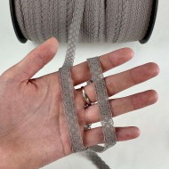 Dentelle Rachel entre-deux polyester gris