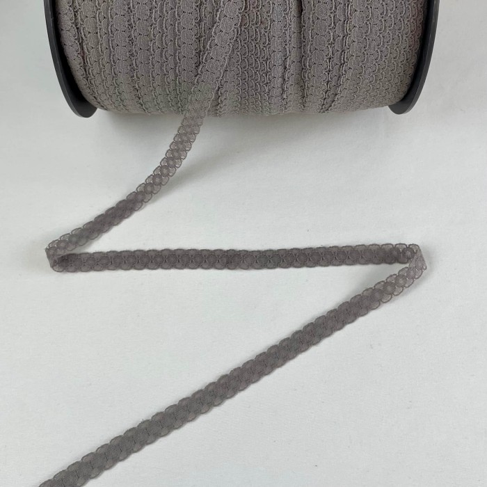 Dentelle Rachel entre-deux polyester gris