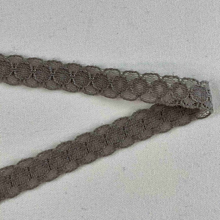 Dentelle Rachel entre-deux polyester gris