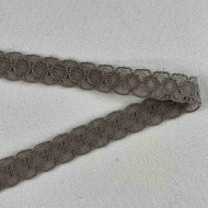 Dentelle Rachel entre-deux polyester gris