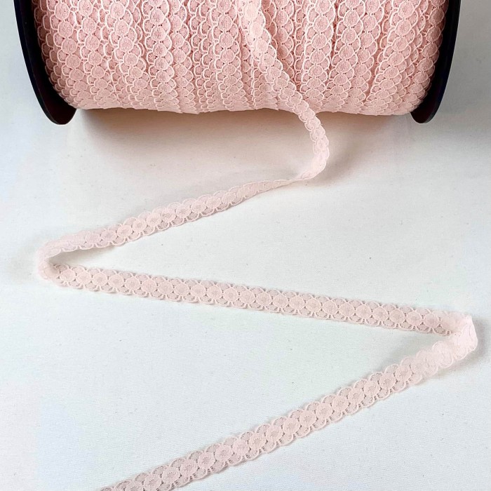 Dentelle Rachel entre-deux polyester rose pâle Dentelle Rachel entre-deux polyester rose pâle