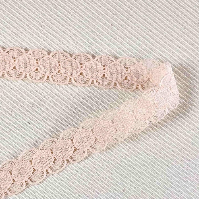 Dentelle Rachel entre-deux polyester rose pâle Dentelle Rachel entre-deux polyester rose pâle