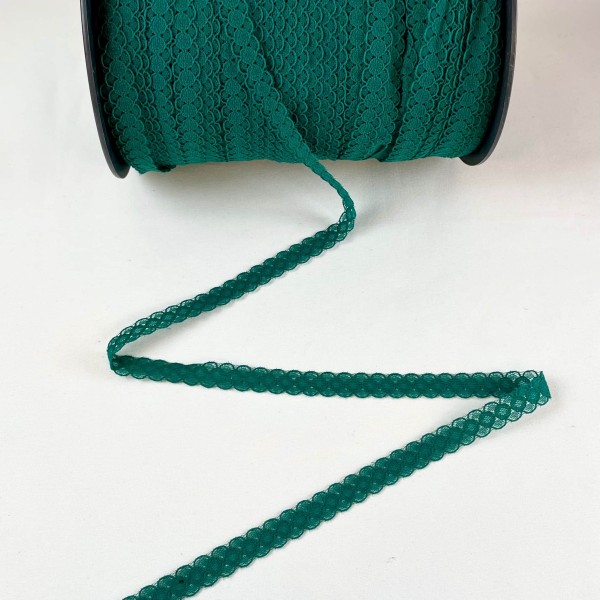Dentelle Rachel entre-deux polyester émeraude Dentelle Rachel entre-deux polyester émeraude