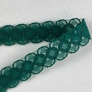 Dentelle Rachel entre-deux polyester émeraude