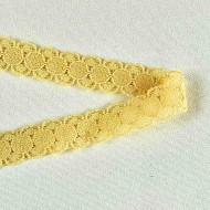 Dentelle Rachel entre-deux polyester jaune poussin