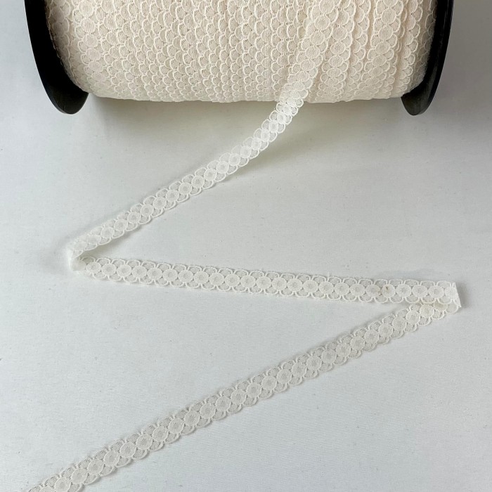 Dentelle Rachel entre-deux polyester blanc