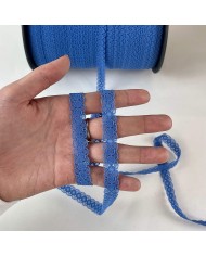 Dentelle Rachel entre-deux polyester bleu