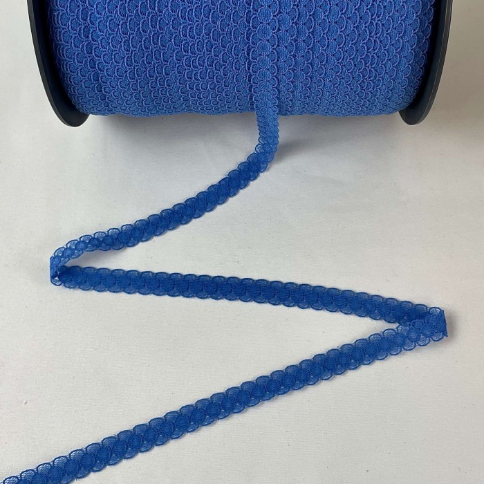 Dentelle Rachel entre-deux polyester bleu