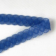 Dentelle Rachel entre-deux polyester bleu