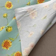 Tissu coton enduit bleue imprimé floral