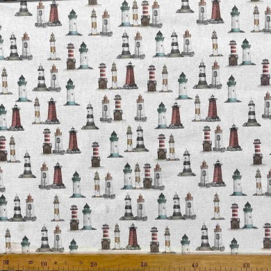 Tissu enduit blanche à imprimé phare