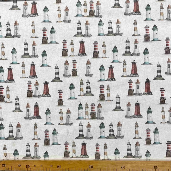 Tissu enduit blanche à imprimé phare