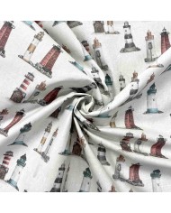 Tissu enduit blanche à imprimé phare