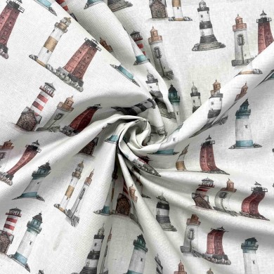 Tissu enduit blanche à imprimé phare