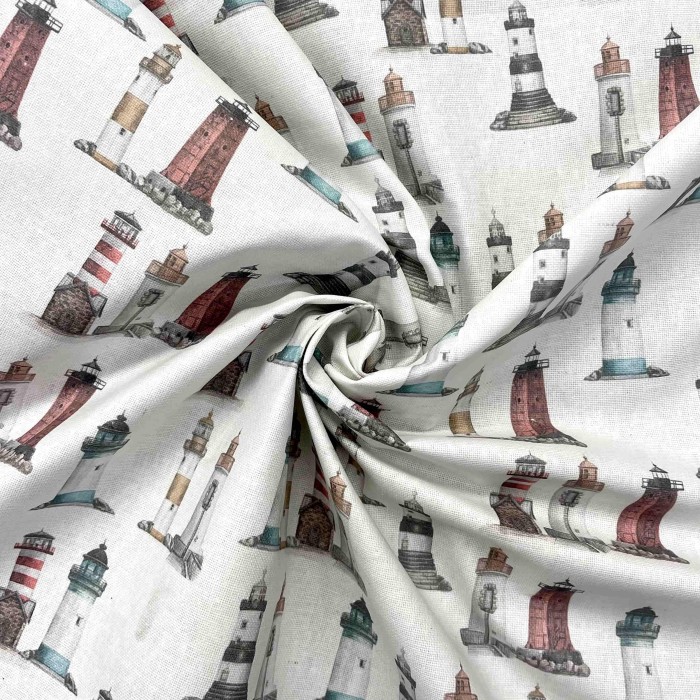 Tissu enduit blanche à imprimé phare