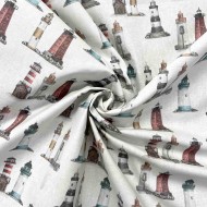Tissu enduit blanche à imprimé phare